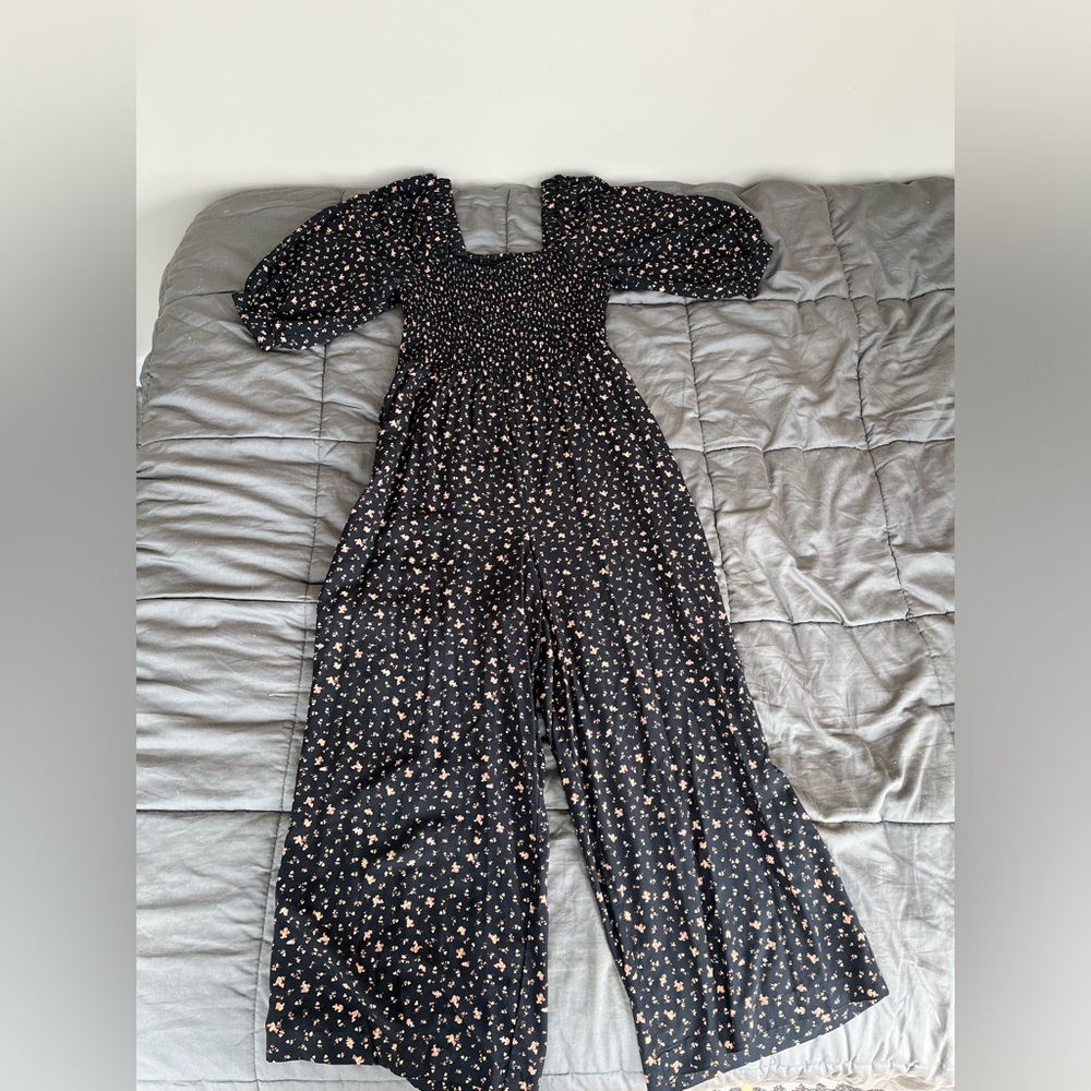 Madewell smocked floral jumpsuit